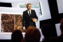 US actor and director Kevin Costner reacts on stage after receiving an Honorary Award during the 38th Cesar Awards ceremony in Paris