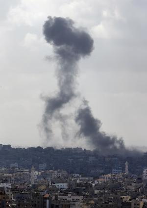Smoke from an Israeli strike rises over the Gaza Strip, &hellip;