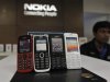 Low-cost handsets from Nokia on display at a Nokia store in the western Indian city of Ahmedabad