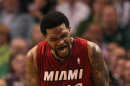Udonis Haslem #40 Of The Miami Heat Reacts Getty Images