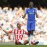 Chelsea's Ramires and Stoke City's Steven Nzonzi appeal to the referee during their English Premier league soccer match at Stamford Bridge in London