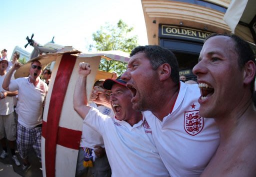 English fans sing in Donetsk