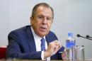 Russian Foreign Minister Lavrov speaks during a news conference in Moscow