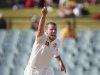 Australia's Siddle celebrates bowling South Africa's Kleinveldt during the fifth day's play of the second test cricket match in Adelaide