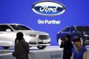 Ford Taurus cars are seen during a presentation at the 16th Shanghai International Automobile Industry Exhibition in Shanghai