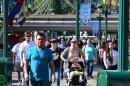 People visit Disneyland on January 22, 2015 in Anaheim, California