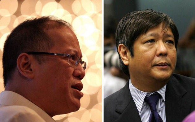 File photos of President Benigno "Noynoy" Aquino III and Senator Ferdinand "Bongbong" Marcos Jr.
