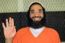 An undated handout picture released by Reprieve UK on September 25, 2015 shows British national Shaker Aamer waving