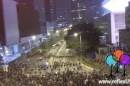 Drone captures midnight Hong Kong protest standoff on video