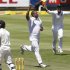 South Africa's Vernon Philander celebrates as he takes the wicket of New Zealand's BJ Watley during the first day of their first cricket Test match in Cape Town