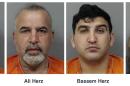 This combo of booking photos released by Linn County Sheriff's Office in Cedar Rapids. Iowa, shows four relatives, from left, Adam Herz, Ali Herz, Bassem Herz and Al Sarah Zeaiter, who are charged in Iowa on Tuesday, May 12, 2015, with conspiring to smuggle guns and ammunition to Lebanon that were hidden with equipment exports and supplies for Syrian refugees. Federal agents intercepted cargo containers in March and again last week that were bound for Beirut carrying a total of 152 firearms and 16,000 rounds of ammunition, according to a criminal complaint. The complaint says the four came under suspicion as they stockpiled more than $100,000 worth of guns and ammunition legally purchased from dealers in eastern Iowa over the last 17 months. (Linn County Sheriff's Office via AP)