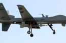 This Ministry of Defence handout picture shows a Reaper drone approaching Kandahar airfield in Afghanistan, on December 17, 2013
