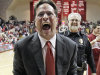 FILE - In this Feb. 2, 2011, file photo, Indiana coach Tom Crean reacts after Indiana defeated Minnesota 60-57 in an NCAA college basketball game in Bloomington, Ind., The Hoosiers are No. 1 in The Associated Press' preseason Top 25 for the third time and the first since the 1979-80 season. They received 43 first-place votes from the 65-member national media panel Friday. (AP Photo/Darron Cummings, File)