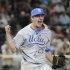 UCLA closing pitcher David Berg reacts after the final out against Mississippi State in the ninth inning of Game 1 of the NCAA College World Series baseball best-of-three finals, Monday, June 24, 2013, in Omaha, Neb. UCLA won 3-1. (AP Photo/Francis Gardler)