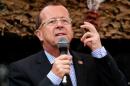 U.N. special envoy to Congo, Kobler, addresses troops during a special parade in the eastern DRC