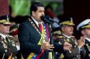 Venezuelan President Nicolas Maduro delivers a speech during a military ceremony to celebrate the 205th annivarsary of Independence in Caracas on July 5, 2016
