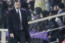 Juventus coach Massimiliano Allegri grimaces during a Serie A soccer match at the Artemio Franchi stadium in Florence, Italy , Friday Dec. 5 2014. (AP Photo/Fabrizio Giovannozzi)