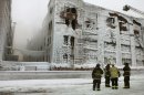 Ice From Fire Hoses Threatens Building