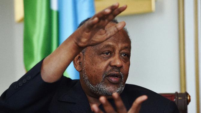 Ismail Omar Guelleh, President of Djibouti, speaks during an interview with AFP at State House in Djibouti on May 6, 2015