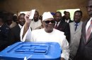 Mali's presidential candidate Keita casts his vote during the second round of presidential elections in Bamako