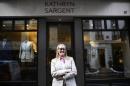 Master Tailor Kathryn Sargent poses outside her Bespoke Tailoring shop at Saville Row in central London