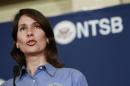 National Transportation Safety Board Chairwoman Deborah Hersman speaks during a news conference in south San Francisco