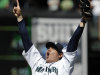 Seattle Mariners pitcher Felix Hernandez reacts after throwing a perfect game to end the ninth inning of baseball game against the Tampa Bay Rays, Wednesday, Aug. 15, 2012, in Seattle. The Mariners won 1-0. (AP Photo/Ted S. Warren)