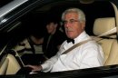 Publicist Max Clifford arrives for music and television mogul Simon Cowell's 50th birthday party celebration at Wrotham Park in Barnet, north London