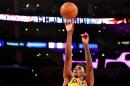 Nick Young of the Los Angeles Lakers shoots against the Minnesota Timberwolves at Staples Center on December 20, 2013 in Los Angeles