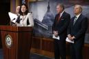 McCain, Graham, Ayotte and Burr hold news conference to talk about new legislation to restrict prisoner transfers from the detention center at Guantanamo Bay, at the U.S. Capitol in Washington
