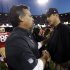 St. Louis Rams head coach Jeff Fisher, left, shakes hands with San Francisco 49ers head coach Jim Harbaugh at the end of their NFL football game in San Francisco, Sunday, Nov. 11, 2012. San Francisco and St. Louis tied their game 24-24. (AP Photo/Marcio Jose Sanchez)