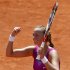 Kvitova of the Czech Republic celebrates after winning her match against Bratchikova of Russia during the French Open tennis tournament at the Roland Garros stadium in Paris