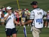 Stacy Lewis, left, celebrates her win with her caddie Travis Wilson during the final round of the LPGA Founders Cup golf tournament on Sunday, March 17, 2013, in Phoenix. (AP Photo/Ross D. Franklin)