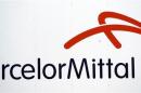 A logo of ArcelorMittal steel group is seen at the Les Chantiers de l'Atlantique shipyards in Saint Nazaire