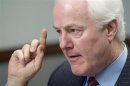 Cornyn responds to questions during the Reuters Washington Summit in the Reuters newsroom in Washington