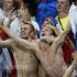 Fans of Russia celebrate during their Group A Euro 2012 soccer match against Czech Republic in Wroclaw