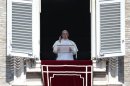 Pope Francis leads his Sunday Angelus prayer in Saint Peter's square at the Vatican