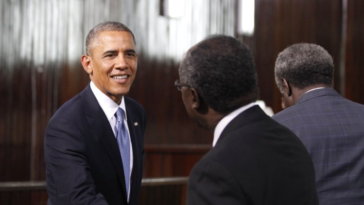 U.S. President Obama meets with regional judiciary leaders on the rule of law at the Supreme Court in Dakar