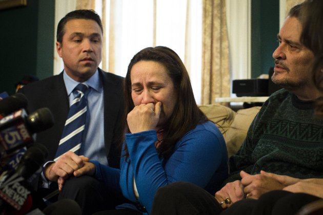 Betzaida Jimenez, mother of 33-year-old Sarai Sierra who was found dead on Saturday in Turkey, pauses before a news conference at a friend's home in Staten Island, Monday, Feb. 4, 2013, in New York. Sierra went missing while vacationing alone in Istanbul on Jan. 21, the day she was due to board her flight back home. (AP Photo/John Minchillo)