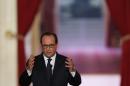 French president Francois Hollande delivers a speech during a press conference, on September 18, 2014 in Paris