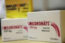File photo of Mildronate medication in pharmacy in Saulkrasti