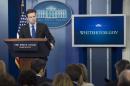 White House Press Secretary Josh Earnest speaks about the decision to put a small group of US Special Forces in Syria, during the Daily Press Briefing at the White House in Washington, DC on October 30, 2015