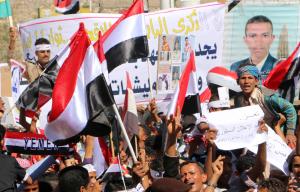 Yemeni protesters take part in rally against the Huthi&nbsp;&hellip;