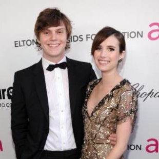 Evan Peters and Emma Roberts attend the 21st Annual Elton John AIDS Foundation Academy Awards Viewing Party at Pacific Design Center, West Hollywood, on February 24, 2013 -- Getty Images