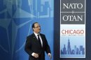 French President Hollande arrives at the NATO Summit in Chicago
