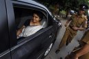 Chief Justice Shirani Bandaranayake arrives at parliament to appear before a Parliamentary Select Committee, appointed to look into impeachment charges against her, in Colombo