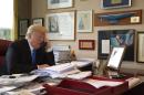 Republican presidential candidate Donald Trump takes a telephone call from his daughter Ivanka during an interview with The Associated Press in his office at Trump Tower in New York, Tuesday, May 10, 2016. (AP Photo/Mary Altaffer)