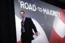 Republican National Committee Chairman Priebus leaves the stage after addressing the Faith and Freedom Coalition "Road to Majority" conference in Washington