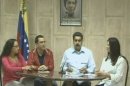 Venezuela's Vice President Nicolas Maduro talks to the media during a news conference in Havana
