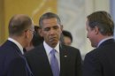 Italy's PM Letta, U.S. President Obama and British PM Cameron talk in St. Petersburg